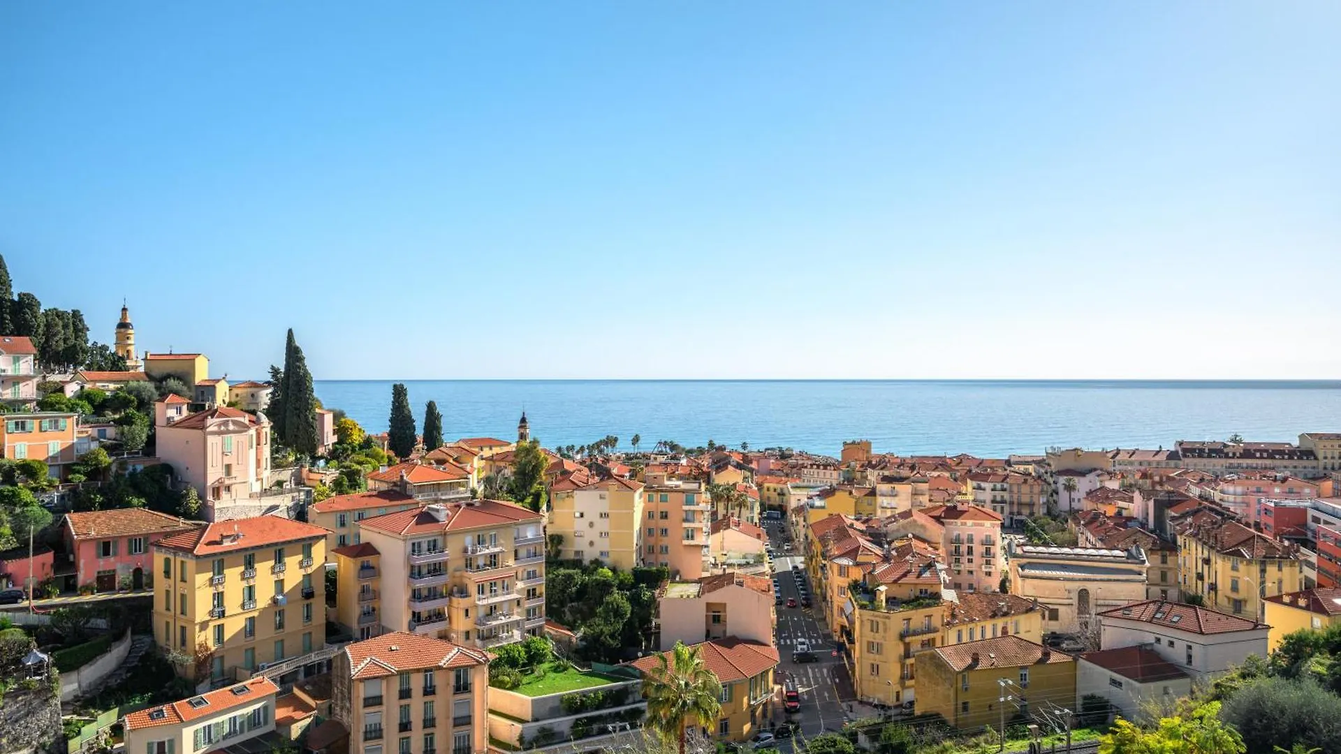 Apartment Les Orangers, Charmant Studio Avec Coin Nuit, Incroyable Vue Sur La Ville Et La Mer, Parking Menton France